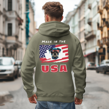 Made in the USA | USA Boxer Flag Sunglasses- Classic All Gender Hoodie