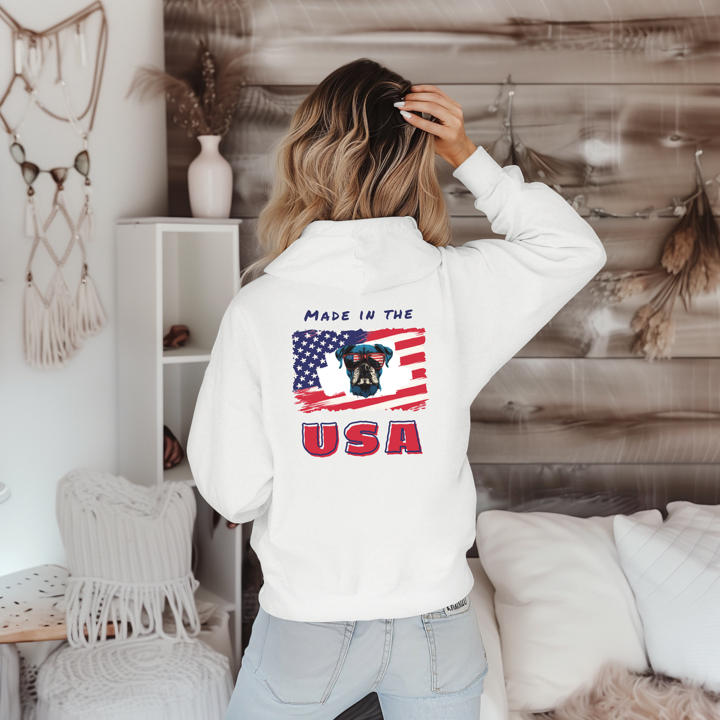 Made in the USA | USA Boxer Flag Sunglasses- Classic All Gender Hoodie