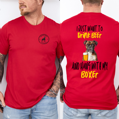 Drink Beer & Hang With My Boxer- All Gender Classic T-Shirt