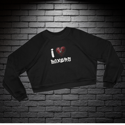 I ❤️ Boxers- Women's Cropped Fleece Pullover