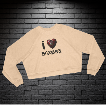 I ❤️ Boxers- Women's Cropped Fleece Pullover