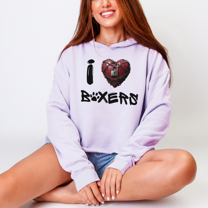 I (locked heart) Boxers – Boxer Dog Crop Hoodie