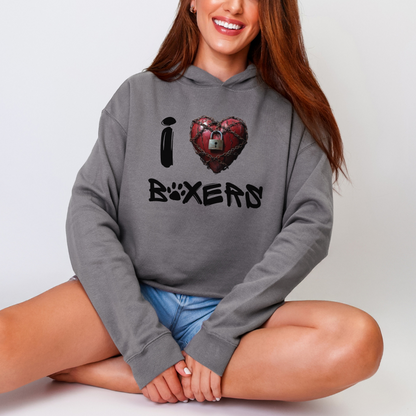 I (locked heart) Boxers – Boxer Dog Crop Hoodie