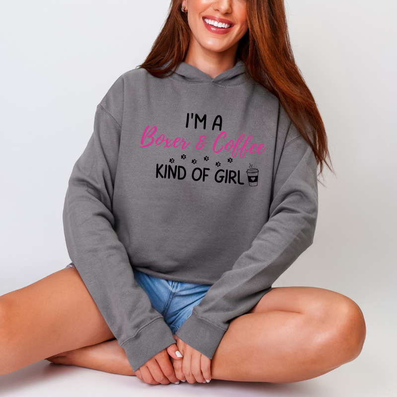 I'm A Boxer & Coffee Kind Of Girl – Boxer Dog Crop Hoodie