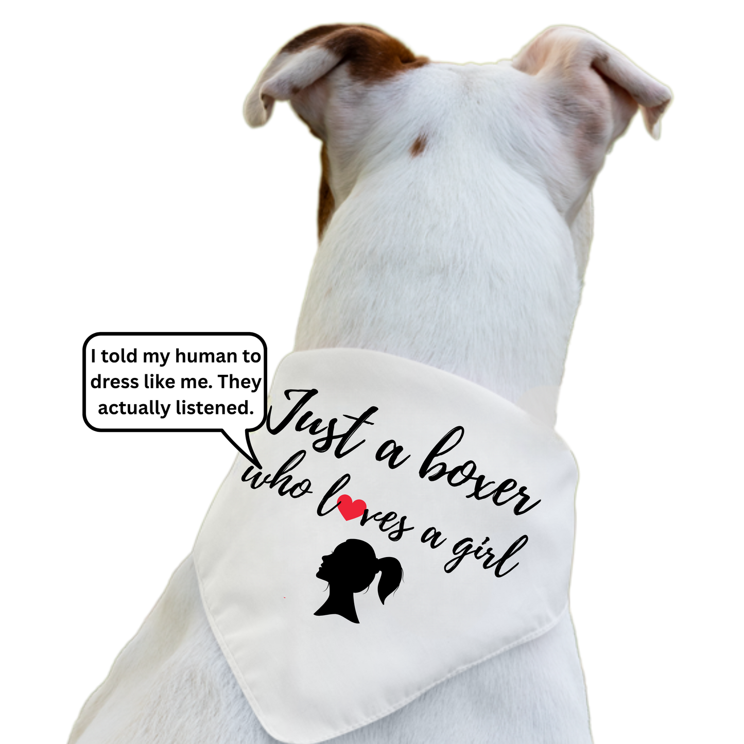 Just A Boxer Who Loves A Girl - Boxer Dog Pet Bandana