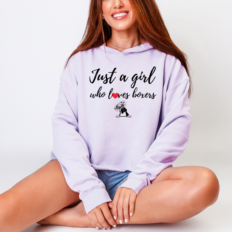 Just A Girl Who Loves Boxers – Boxer Dog Crop Hoodie