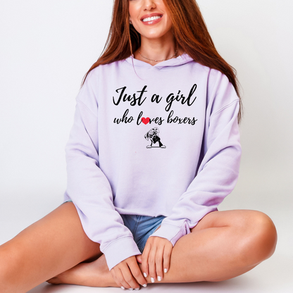 Just A Girl Who Loves Boxers – Boxer Dog Crop Hoodie