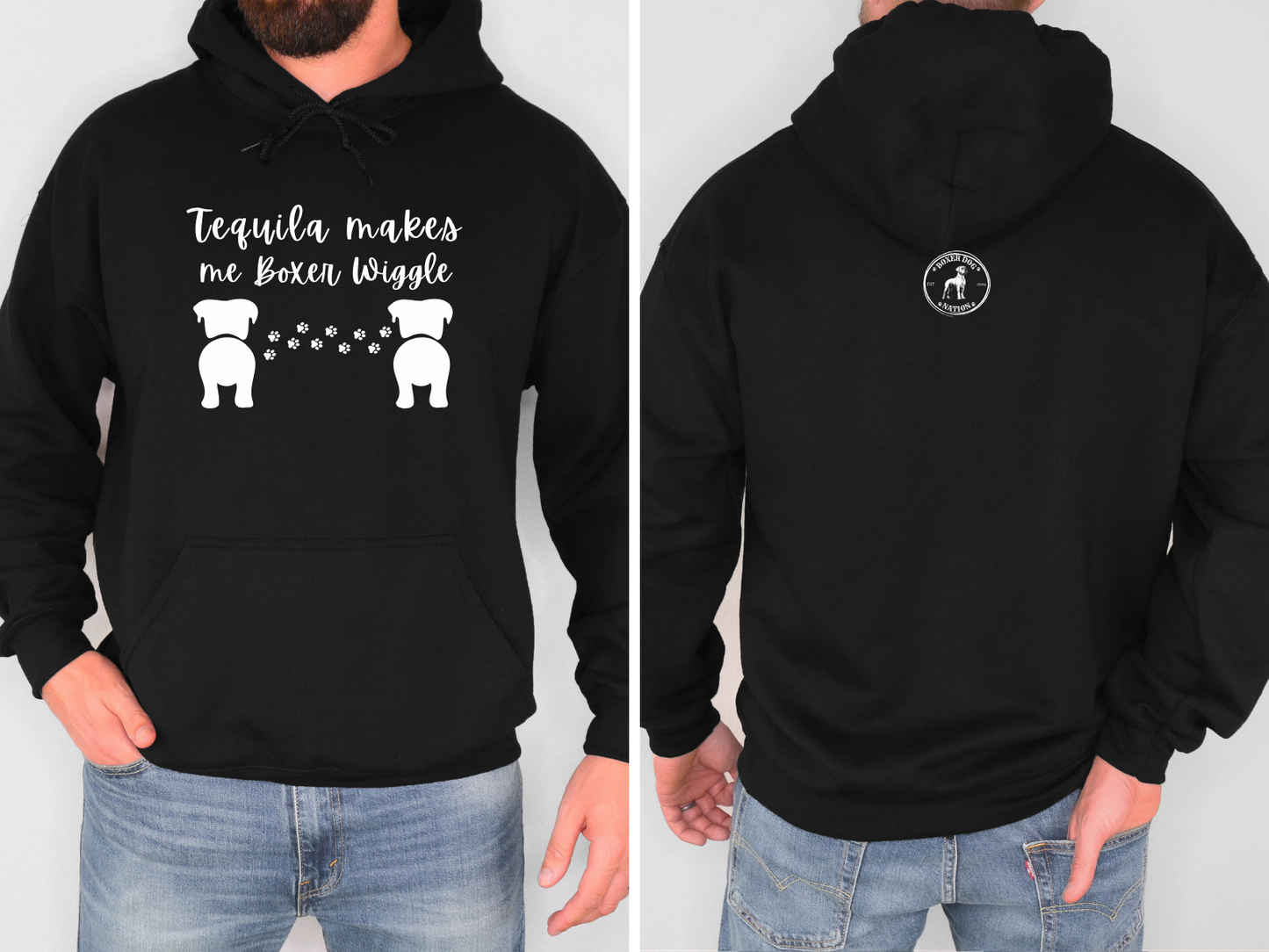 Tequila Makes Me Boxer Wiggle - Boxer Dog Hoodie