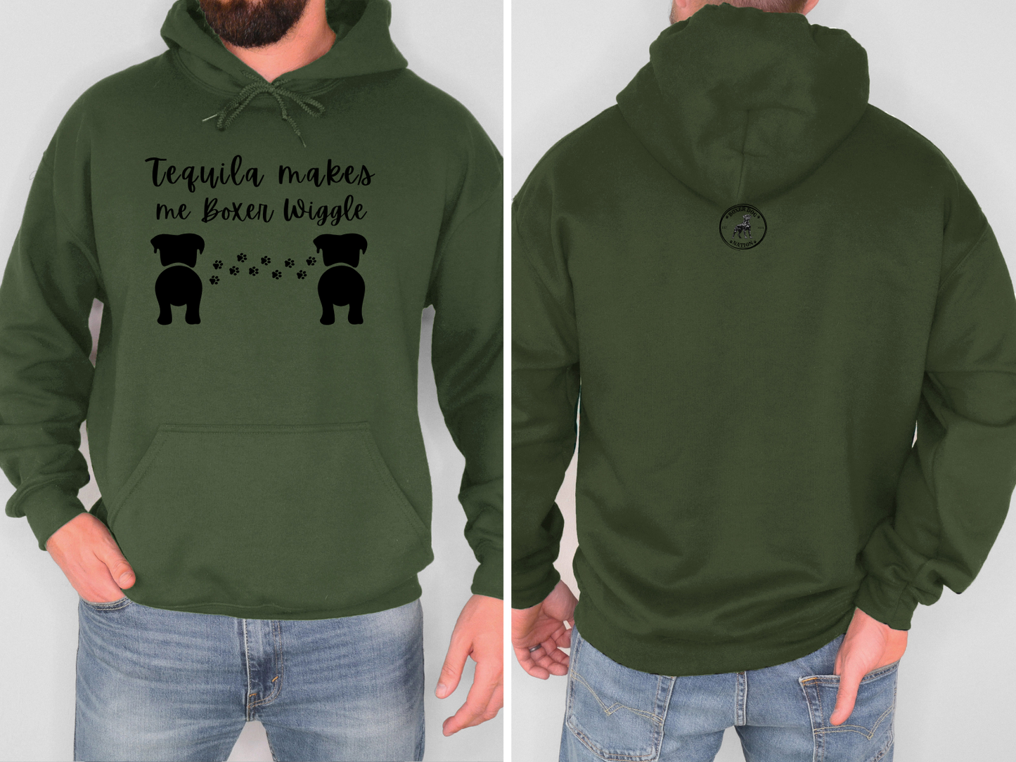 Tequila Makes Me Boxer Wiggle - Boxer Dog Hoodie