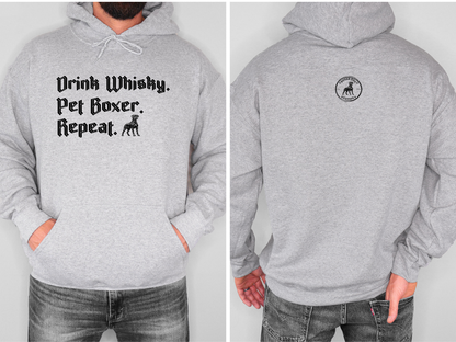 Drink Whisky Pet Boxer Repeat - Boxer Dog Hoodie