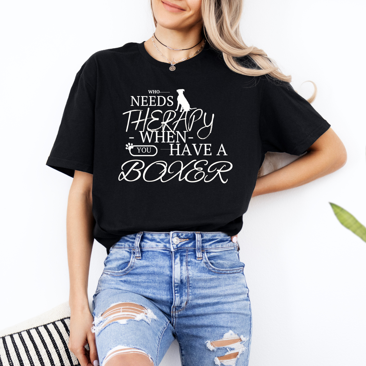 Who Needs Therapy When You Have a Boxer - Boxer Dog Classic T-Shirt