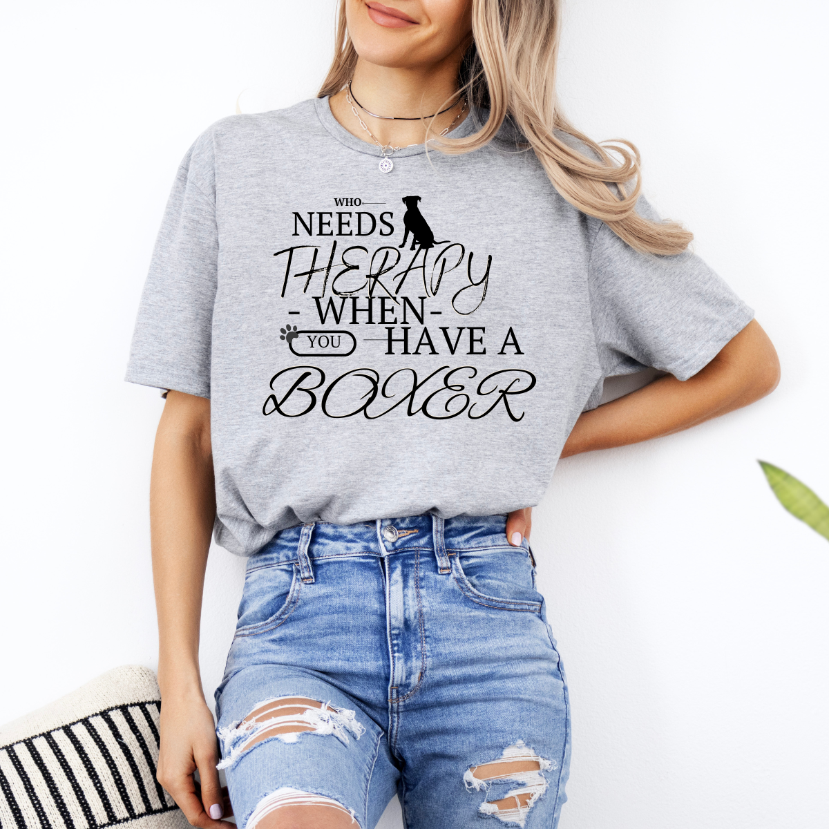 Who Needs Therapy When You Have a Boxer - Boxer Dog Classic T-Shirt