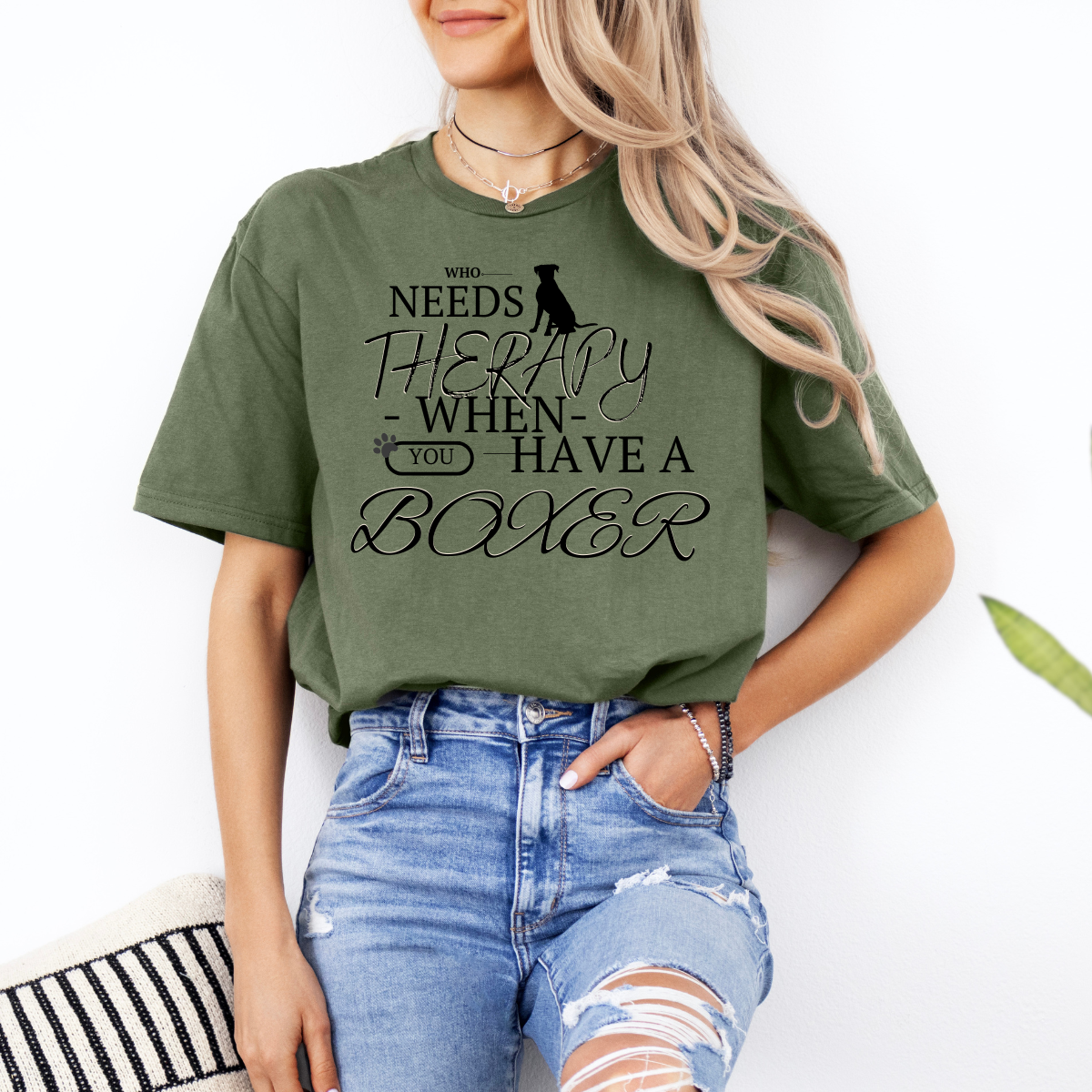 Who Needs Therapy When You Have a Boxer - Boxer Dog Classic T-Shirt