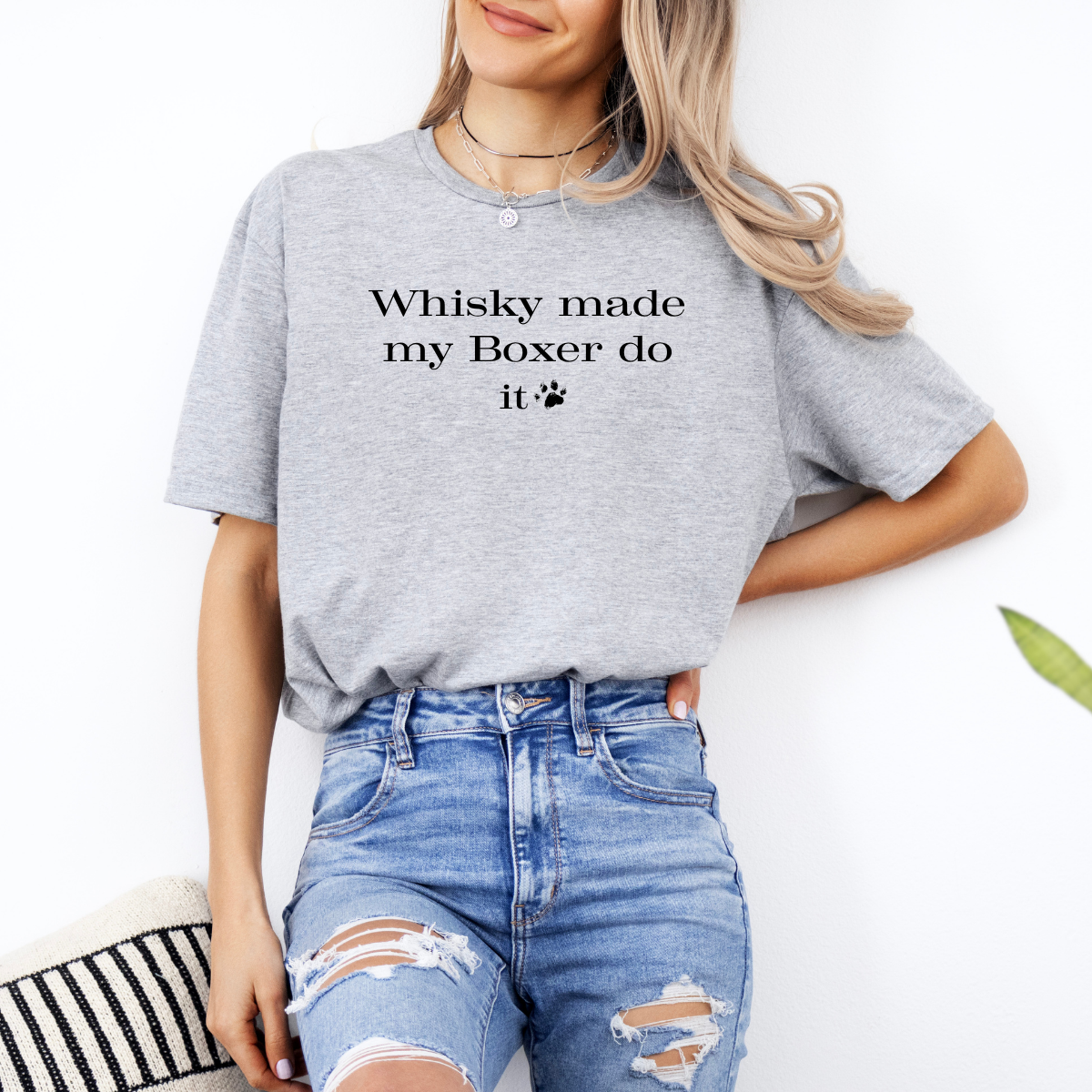 Whisky Made My Boxer Do It - Boxer Dog Classic T-Shirt
