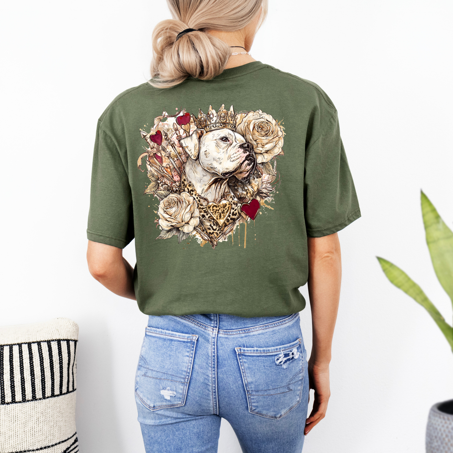 Boxer Queen Glam Leopard Crowned Boxer - Boxer Dog Classic T-Shirt