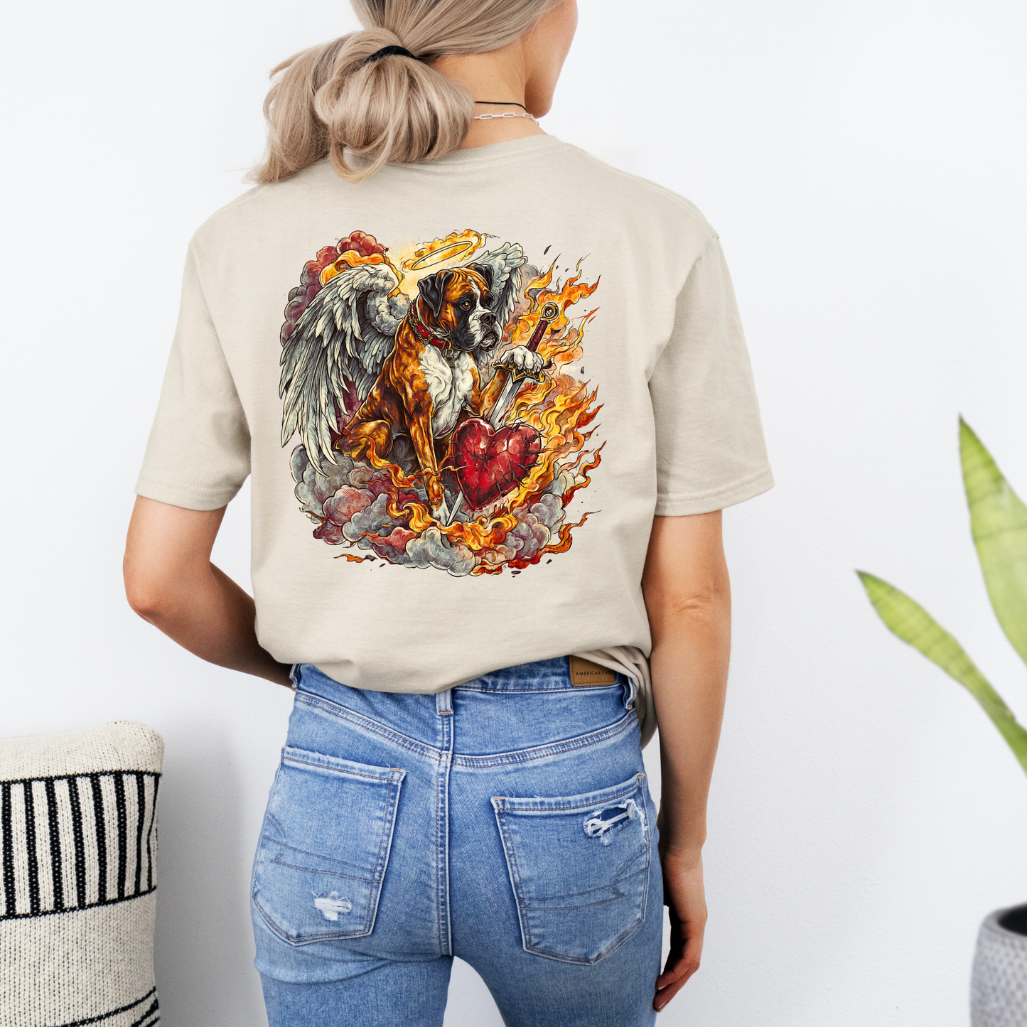 Angel of Vengeance – Boxer with Sword & Flames - Boxer Dog Classic T-Shirt