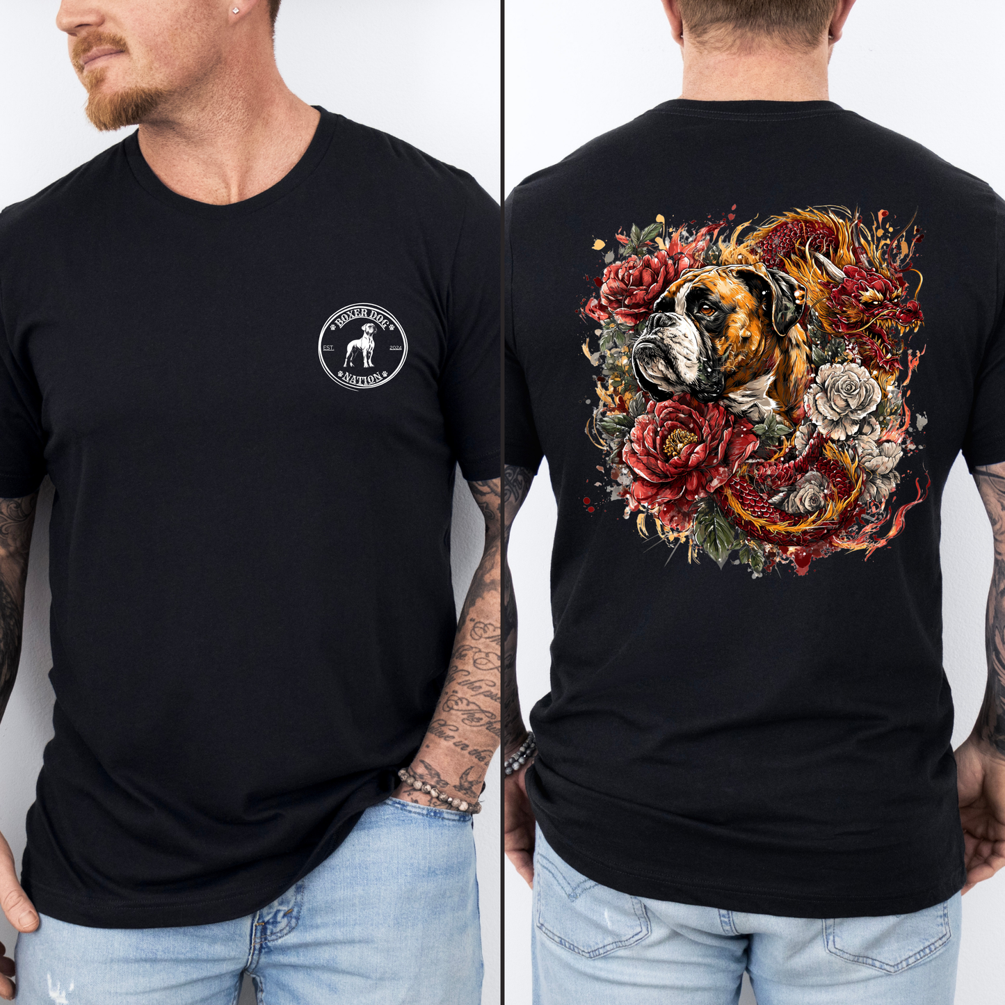 Dragon Defender – Boxer and Fire Dragon- Boxer Dog Classic T-Shirt