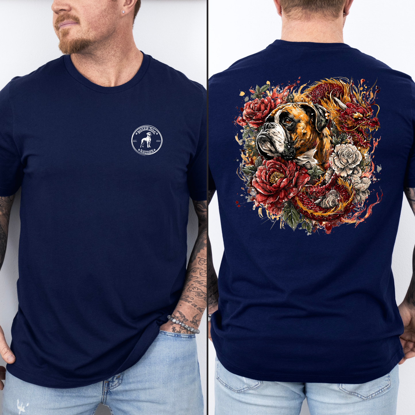 Dragon Defender – Boxer and Fire Dragon- Boxer Dog Classic T-Shirt