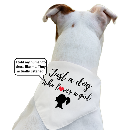 Just a Dog Who Loves A Girl - Boxer Dog Pet Bandana