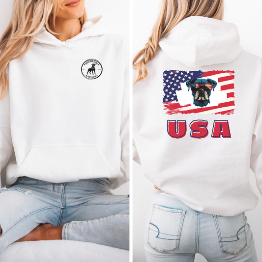 Boxer USA Flag - Boxer Dog Hoodie
