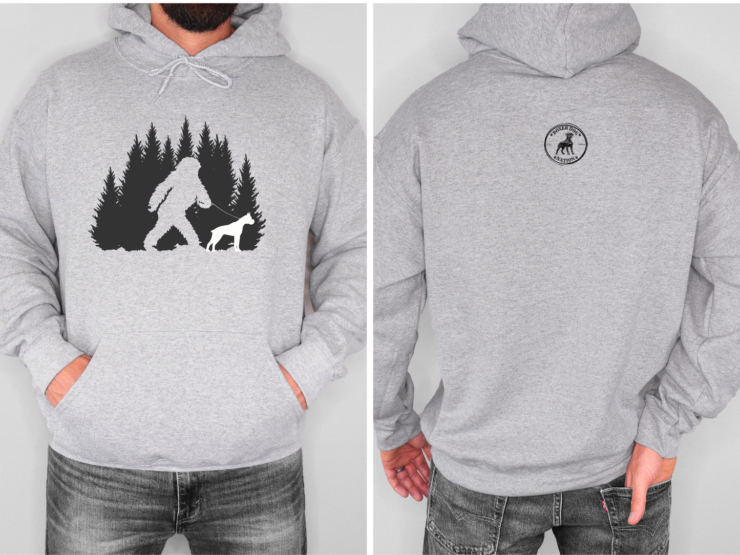 BigFoot & His Boxer - Boxer Dog Hoodie