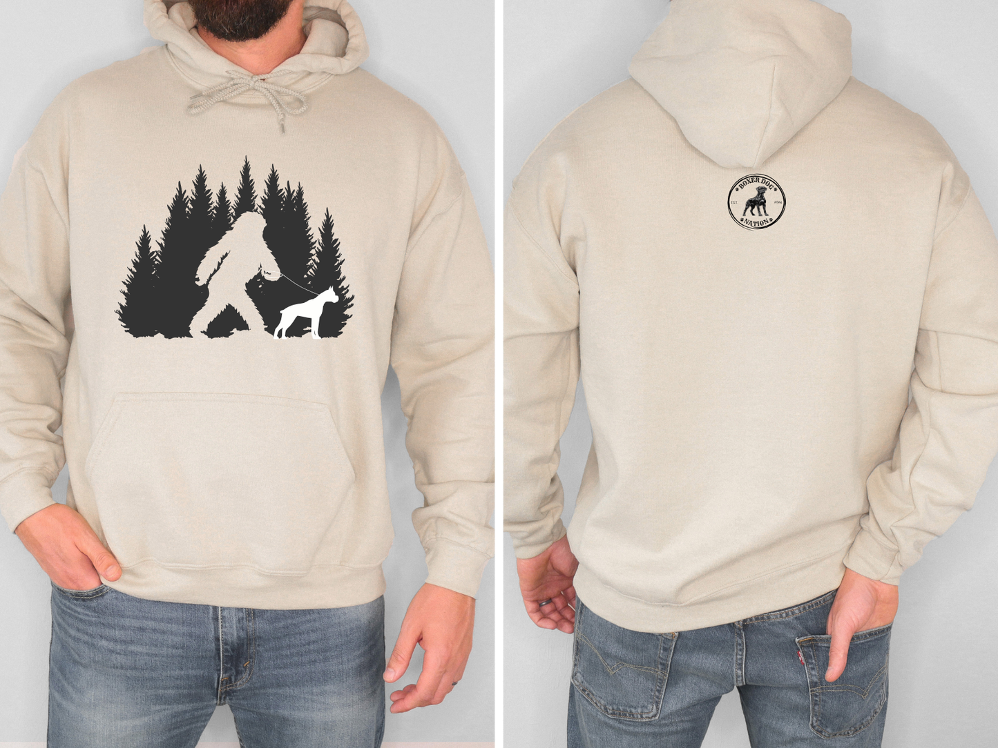 BigFoot & His Boxer - Boxer Dog Hoodie