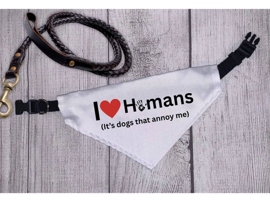 I (heart) Humans - Boxer Dog Bandana