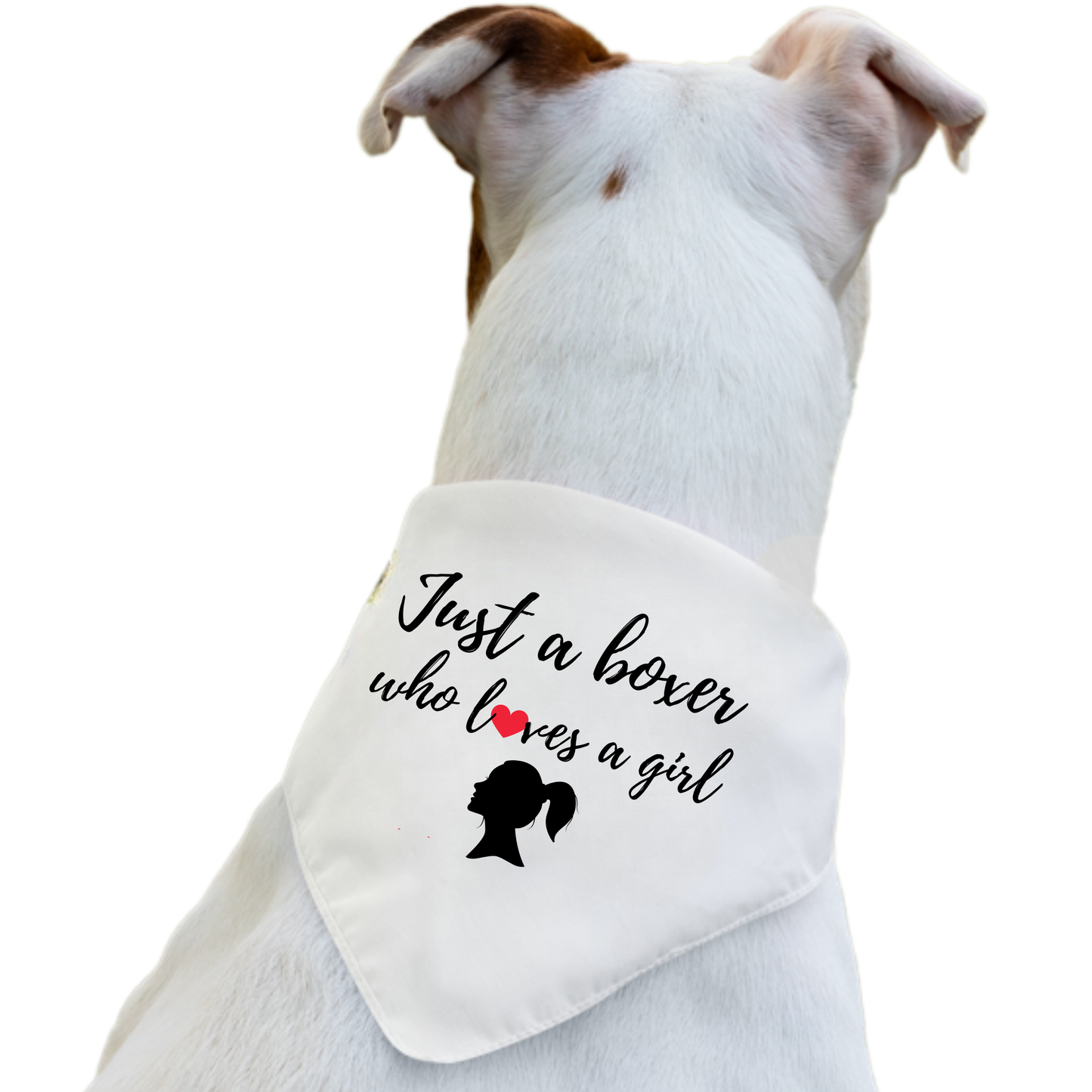 Just a Boxer Who Loves a Girl Dog Bandana – Matching Boxer Bandana, Cute Pet Accessory, Dog Lover Gift by Boxer Dog Nation