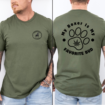 My Boxer Is My Favorite Bud T-Shirt – Funny Boxer Dog Tee for Dog Lovers, 420 Style Boxer Nation Shirt, Boxer Dad & Mom Gift