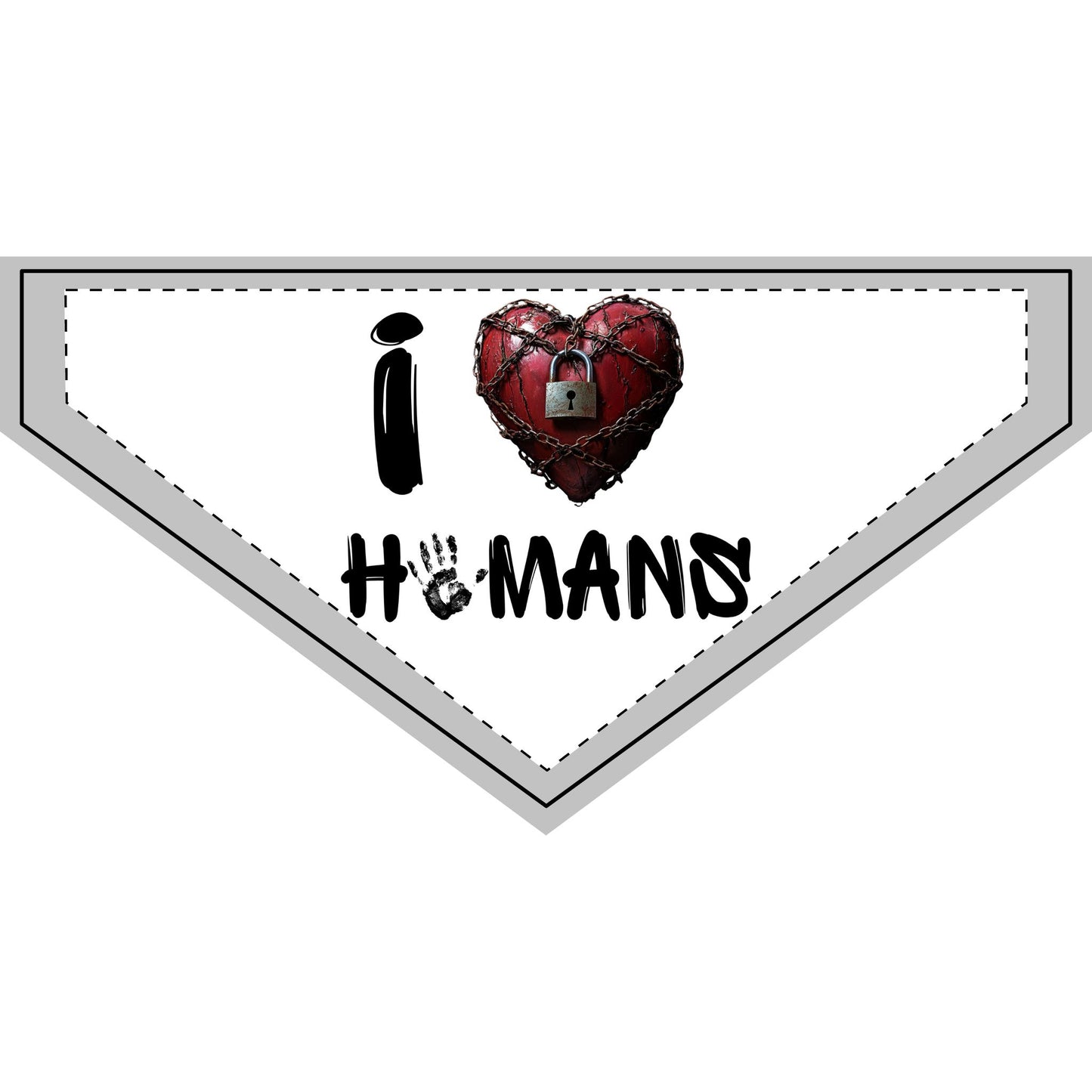 I (locked heart) Humans - Boxer Dog Pet Bandana