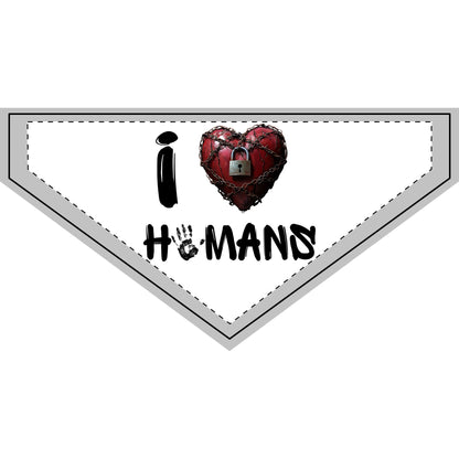 I (locked heart) Humans - Boxer Dog Pet Bandana