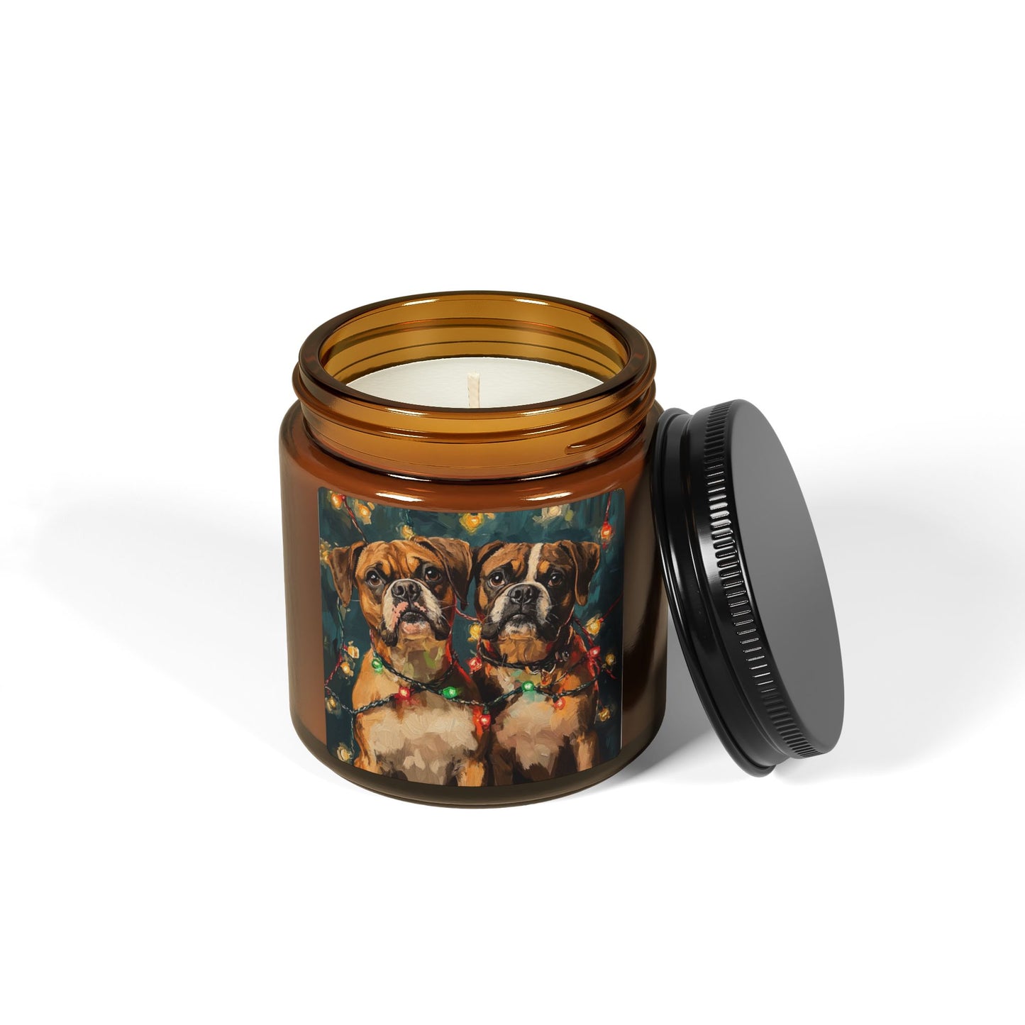 Have a Boxer Kind of Christmas- Scented Soy Candle (Multi-Size, Amber Jar)