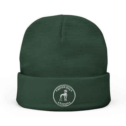 Boxer Dog Nation Logo Beanie – Embroidered & Built for the Obsessed