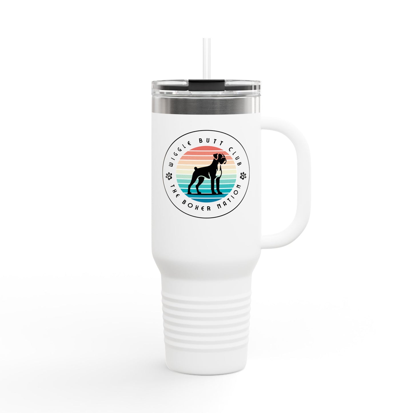 Wiggle Butt Club - Boxer Dog Insulated Travel Tumbler, 40oz