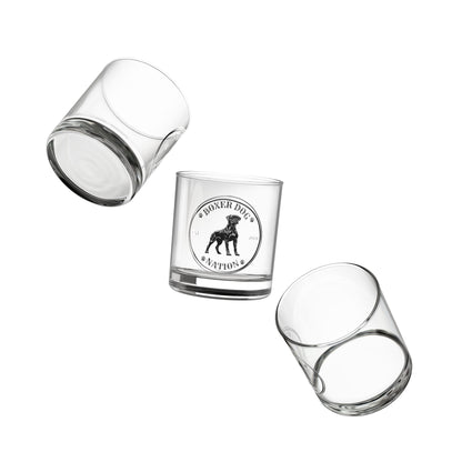 Boxer Nation Logo- Boxer Dog Rocks Glass