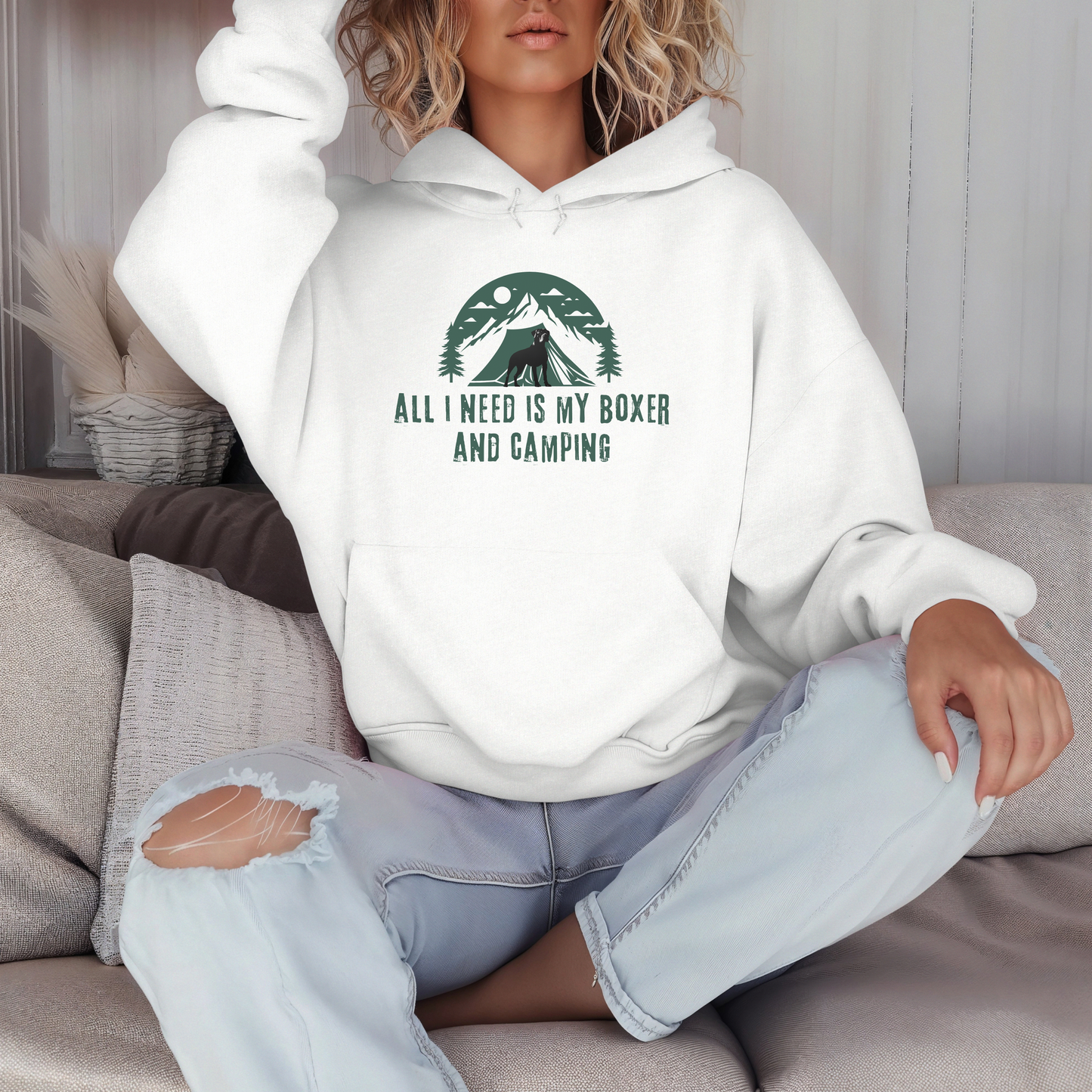 All I Need Is My Boxer And Camping- Classic All Gender Hoodie