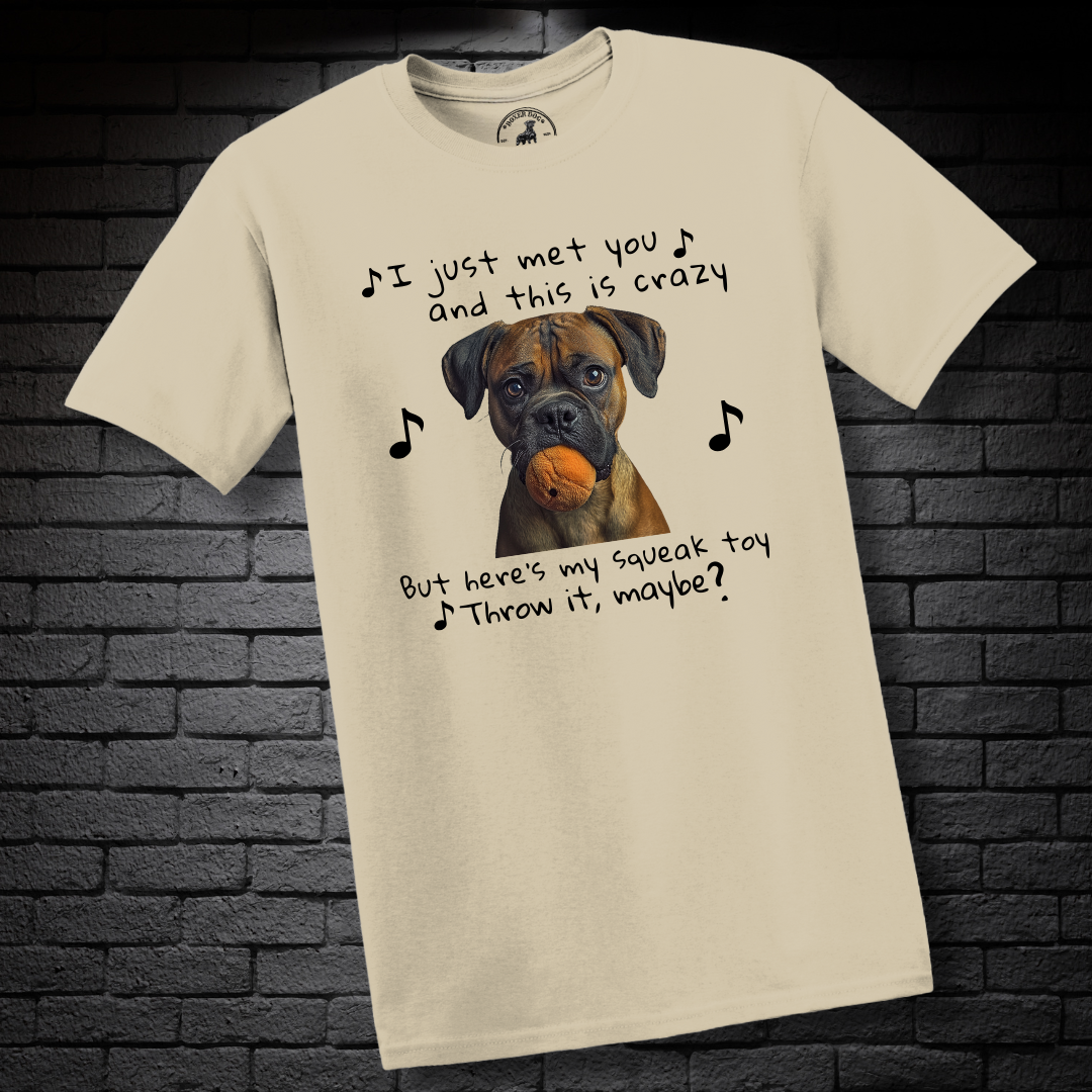 I just met you and this is crazy. But here’s my squeak toy. Throw it maybe? – Boxer Dog Classic Shirt