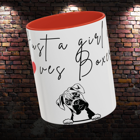 Just a Gril Who Loves Boxers- Accent Coffee Mug (11, 15oz)