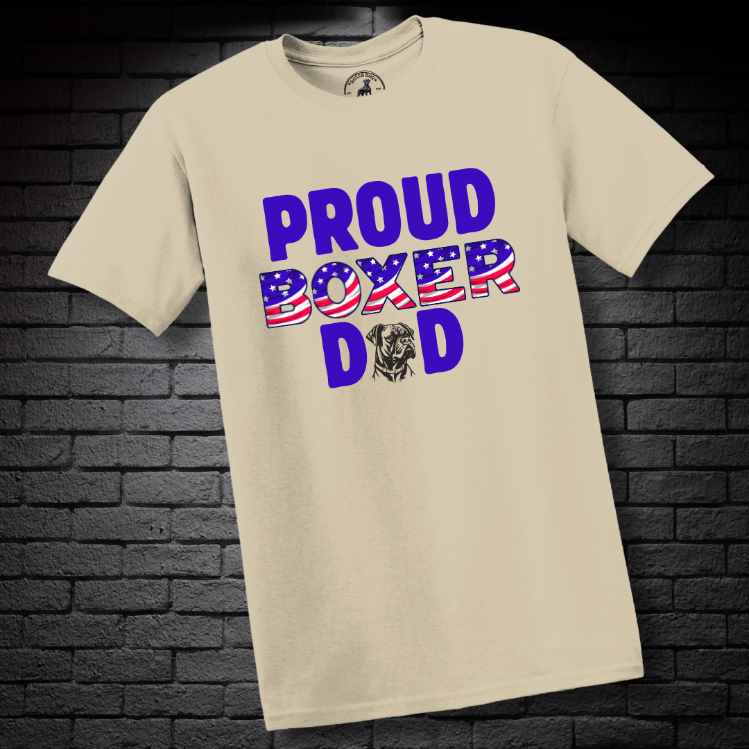 USA Proud Boxer Dad- Boxer Dog Classic Shirt