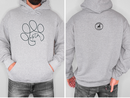 Minimalist Boxer Paw Hoodie – Simple Line Art Boxer Design