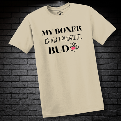 My Boxer Is My Favorite Bud (Heart in Paw)- Boxer Dog Classic Shirt