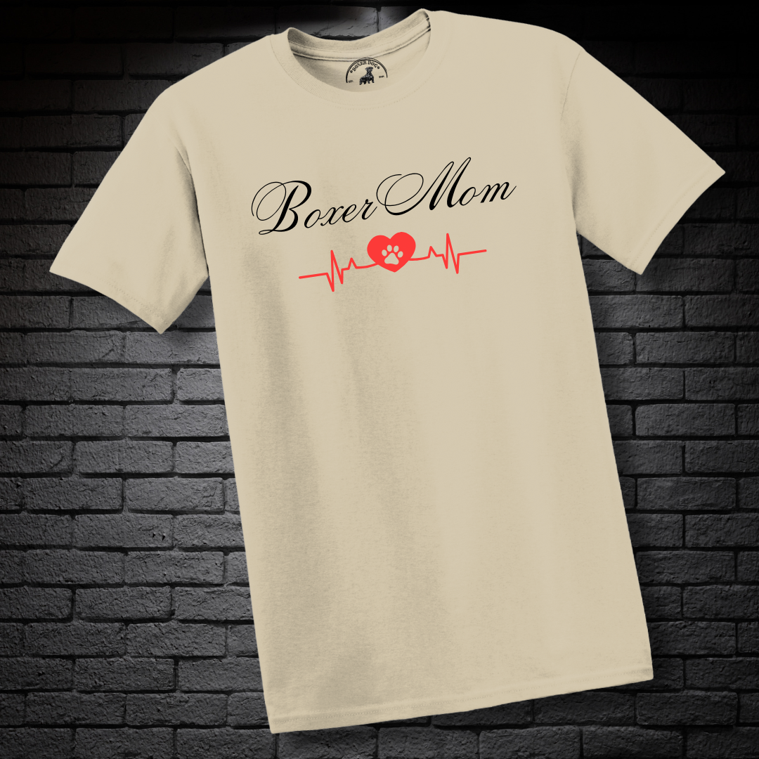Boxer Mom Heartbeat w/ Paw- Boxer Dog Classic Shirt