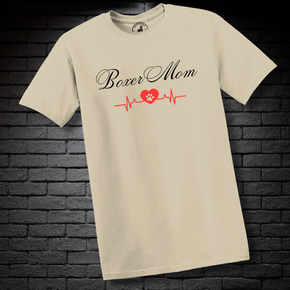 Boxer Mom Heartbeat w/ Paw- Boxer Dog Classic Shirt