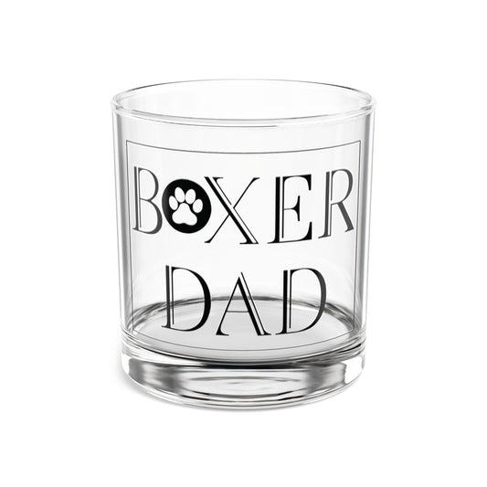 Boxer Dad- Boxer Dog Rocks Glass