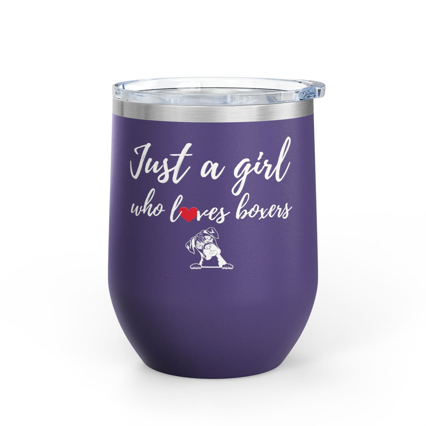 Just A Girl Who Loves Boxers - Boxer Dog Wine Tumbler