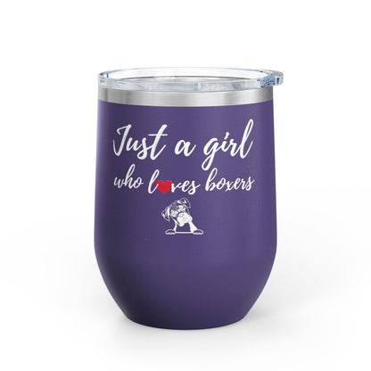 Just A Girl Who Loves Boxers - Boxer Dog Wine Tumbler