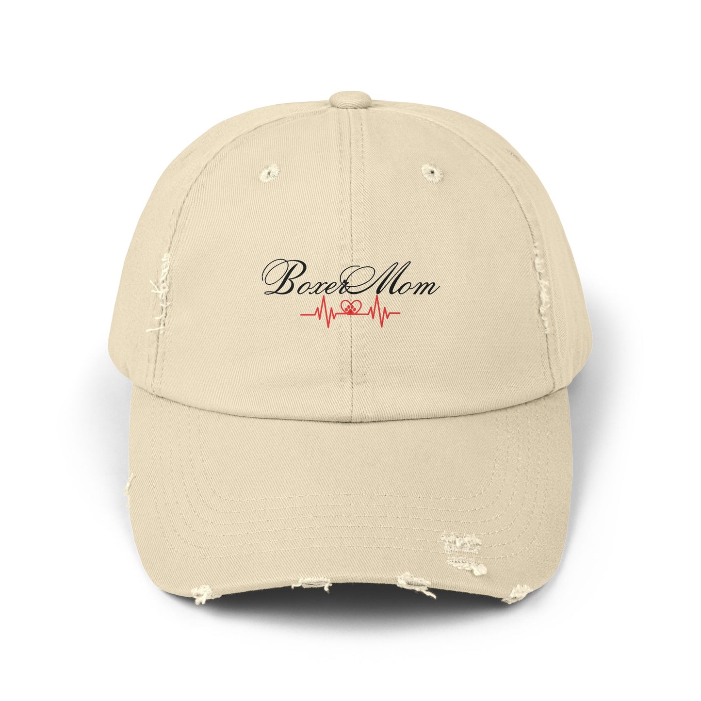 Boxer Mom Heartbeat- Distressed Hat