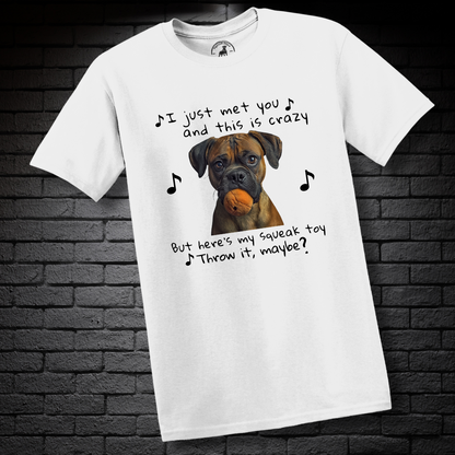 I just met you and this is crazy. But here’s my squeak toy. Throw it maybe? – Boxer Dog Classic Shirt