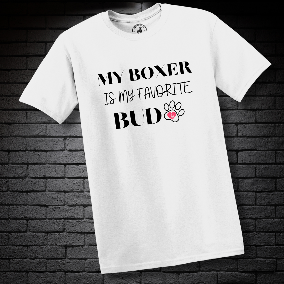 My Boxer Is My Favorite Bud (Heart in Paw)- Boxer Dog Classic Shirt