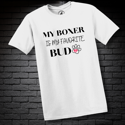 My Boxer Is My Favorite Bud (Heart in Paw)- Boxer Dog Classic Shirt
